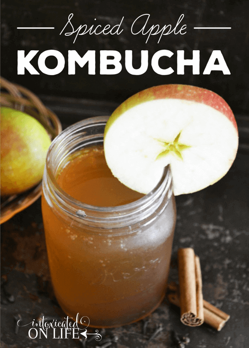 Spiced apple kombucha is one of my favorite fall kombucha flavors.